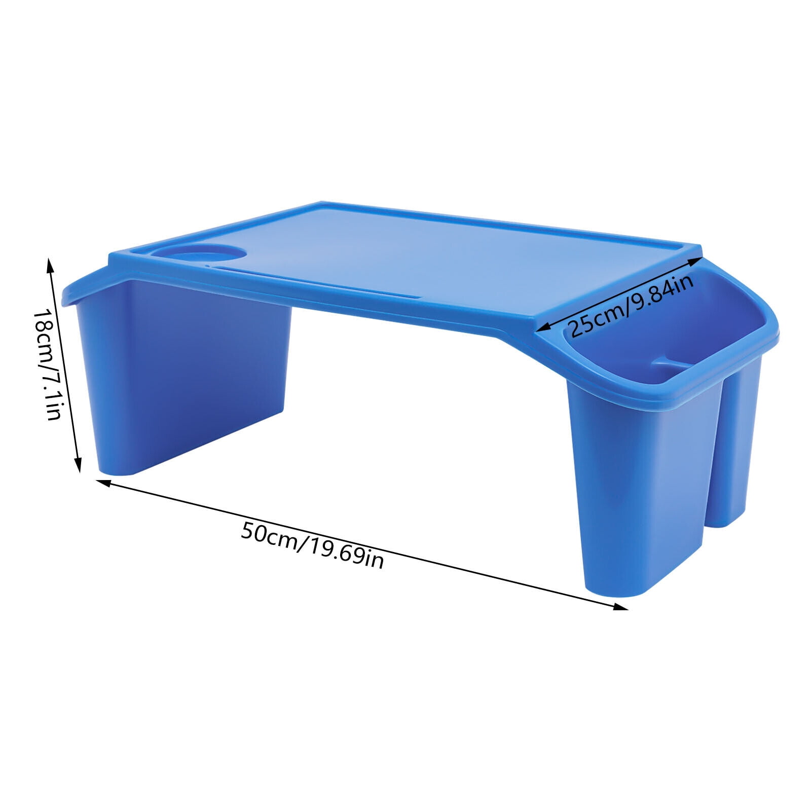6Pcs Kids Lap Desk Tray, Plastic Breakfast Laptop Trays with Side Pockets, Portable Lap Bed Table for Writing Eating Game Classroom (Blue)