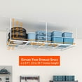 thumbnail image 4 of 4X8ft Overhead Ceiling Mounted Garage Shelves, Heavy Duty Height Adjustable Garage Storage Rack, 550lbs Weight Capacity, White, 4 of 6