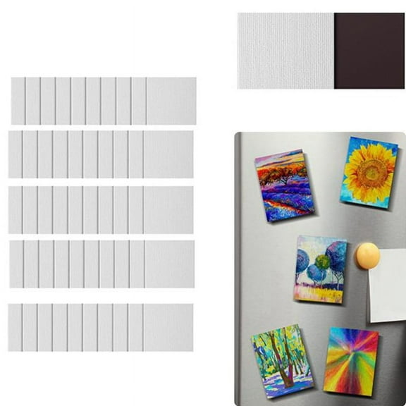 25 Pcs Magnetic Painting Canvas Panel Mini Boards Blank Canvases for Art Gift DIY Decor