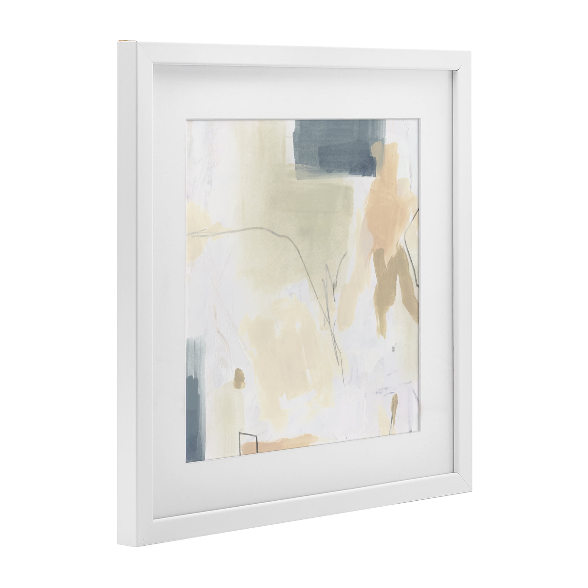 Stupell Industries Plaster Line Abstract White Framed Print Under Glass, design by June Erica Vess