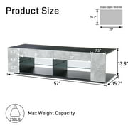 Hommpa LED TV Stand TV Cabinet for TVs up to 65 with Side Bookshelf and 4 Open Shelves Modern Television Media Console Entertainment Center