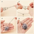 thumbnail image 4 of 6pcs 2 Colors 3 Sizes Stainless Steel Adjustable Crystal Necklace Holder Empty Stone Holder Nets Necklace Pendant with Brass Empty Crystal Cage for DIY Jewelry Making, 4 of 6