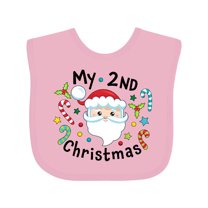 Inktastic My Second Christmas Santa with Candy Canes Boys or Girls Baby Bib