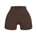 thumbnail image 5 of BODOAO Women Workout Scrunch Shorts Seamless V Cross Waist Shorts Wendy High Waisted Contour Gym Yoga Biker Shorts Impact Shorts 4.5" Scrunch Butt Lifting Gym Shorts Booty Biker Shorts Brown S, 5 of 5