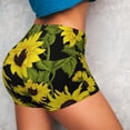 thumbnail image 3 of Picia Sunflowers In Vintage Printed Workout Shorts for Women Seamless Scrunch Butt Lifting High Waisted Yoga Gym Booty Running Moisture-wicking Short Pants-Small, 3 of 9