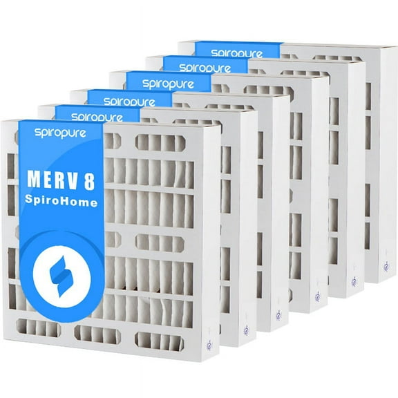 SpiroPure 20.75X21.5X4 MERV 8 Pleated Air Filters - Made in USA (6 Pack)