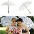 thumbnail image 7 of Clearance!!!Handmade Lace Parasol Umbrella Wedding Bridal 30 Inch Adult Size with Wooden Umbrella handle, 7 of 7