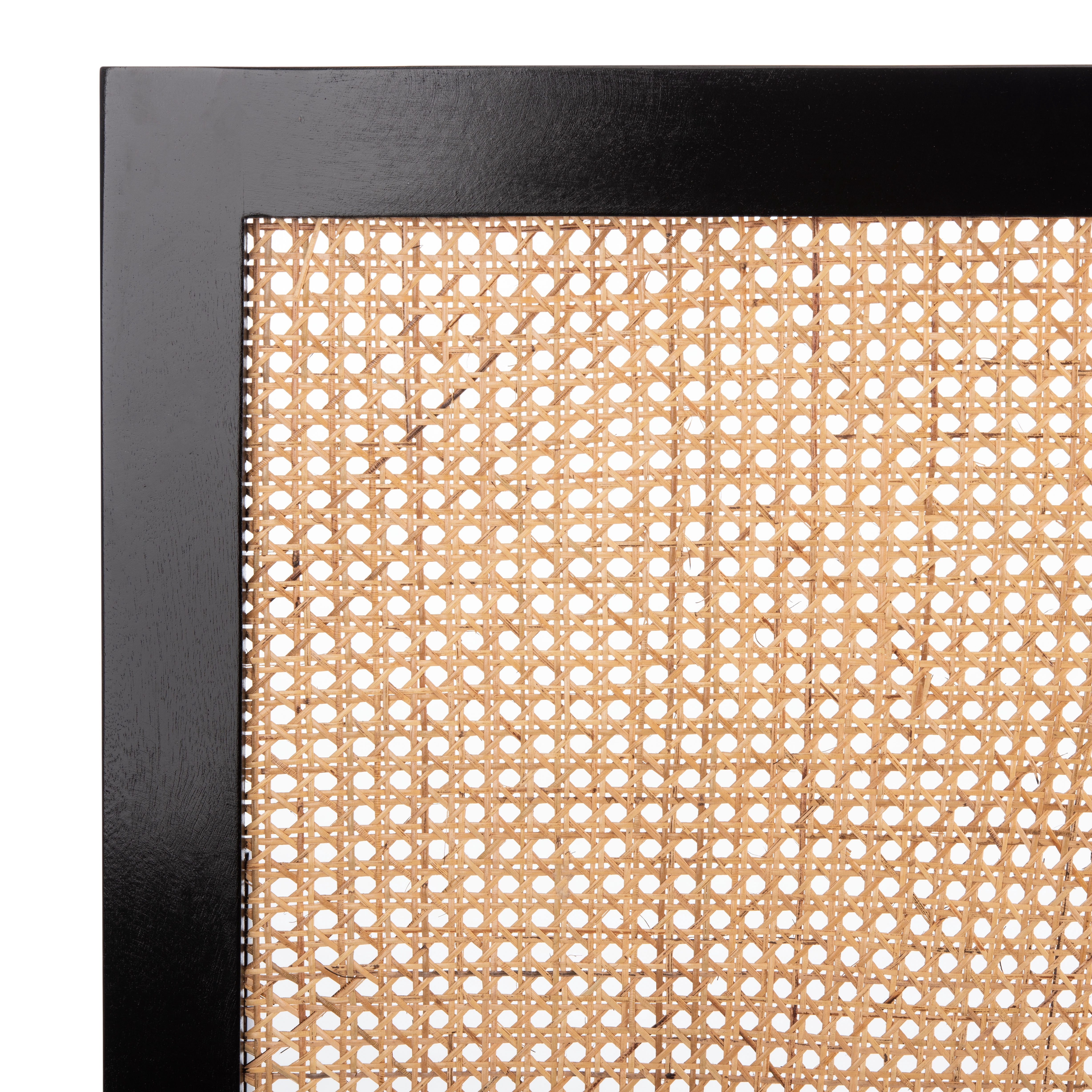 SAFAVIEH Vienna Cane Farmhouse Wood Headboard, Queen, Black