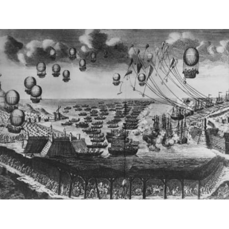Contemporary Conception Of An Invasion Of England By Air Water And Tunnel 1802 Artist Unknown Stretched Canvas -  (18 x