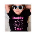 thumbnail image 1 of Daddy + Me" Fist Bump Graphic Girls' T-Shirt - Soft & Comfy Casual Summer Tee, Crew Neck, Short Sleeve, Machine Washable, Black with Pink Lettering, Polyester Blend, Father-Daughter Bonding | Rel, 1 of 7