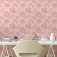 thumbnail image 2 of Ambesonne, Tropical Leaves Peel & Stick Wallpaper for Home, Boho Exotic Jungle, 13"x100", Pale Pink and Rose, 2 of 5