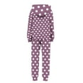 thumbnail image 3 of Girls Cute 2 Piece Outfits Sweatsuit Kids Fleece Hoodies Sweatshirt and Sweatpants Set Fall Tracksuit with Pockets New Girls 2 Piece Pajama Set Cute Wine 3-4 Years, 3 of 5