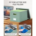 thumbnail image 4 of Organizador de archivos Oterri, caja de almacenamiento portátil para cartas, color verde, 4 of 8