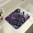 thumbnail image 4 of Yayeee Dish Drying Mat for Kitchen Counter 18" x 24" Microfiber Super Absorbent Coffee Decorative Pad, Roses and Pearls, 4 of 9