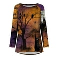 thumbnail image 4 of Costumes d'Halloween pour Femmes 2023 en Liquidation T-Shirt à Col Rond Oversize pour Femmes T T-Shirts à Imprimé d'Halloween T-Shirt à Manches Courtes Blouse Hauts, 4 of 5