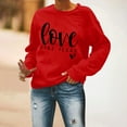 thumbnail image 4 of Brilliant Valentines Sweater Women Women's Christmas Printed Round Neck Long Sleeves Top Loose Fitting Sweater New(Red,S), 4 of 6