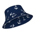 thumbnail image 2 of Bingfone Nautical Themed Simple Anchors Bucket Hat For Men Women,Packable Reversible Printed Sun Hats,Fisherman Outdoor Travel Hiking Beach Caps, 2 of 9