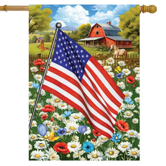 Briarwood Lane American Flower Field House Flag