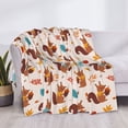 thumbnail image 3 of Honeii Forest Squirrel Nuts print throw blanket, crafted from cozy cotton flannel, offers versatile home decor as a bedding suitable for all seasons.-50"x40", 3 of 6