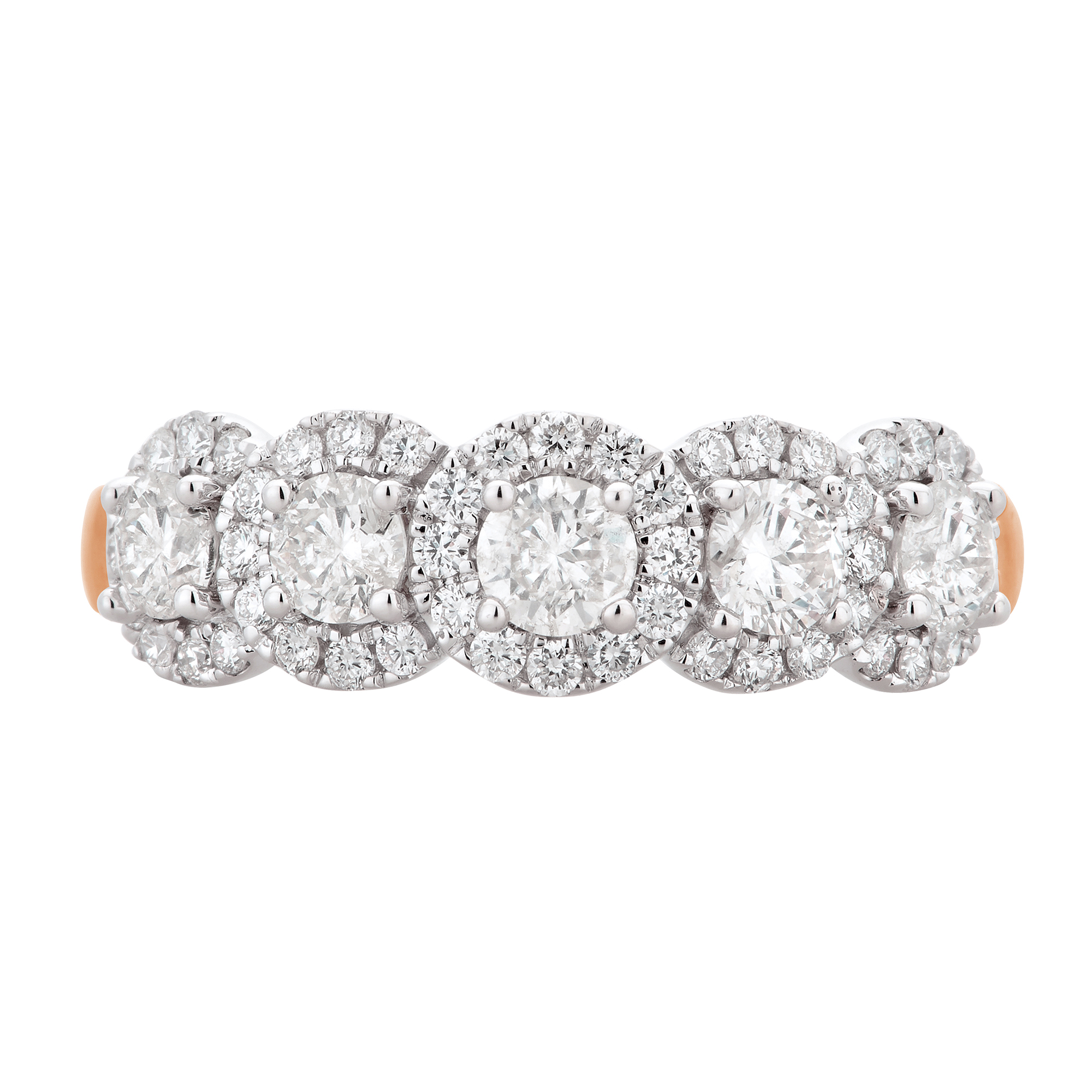 Arista 1.50 ct Round 5 Swarovski Stone Engagement Ring in Pink Sterling Silver