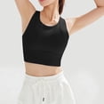 thumbnail image 4 of ShomPort Longline Sports Bras for Women Quick Dry High Neck Medium Impact Workout Crop Tank Tops Wirefree Yoga Bra, 4 of 6