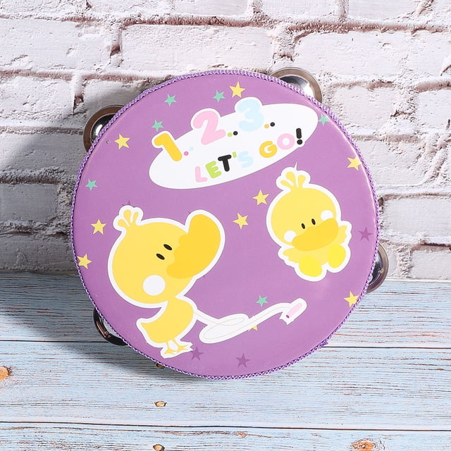 Pandereta, Campana de Tambor de Pandereta de Mano de Para Fiestas infantiles, Patrones Coloridos, De Arce