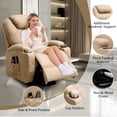thumbnail image 3 of Korser Power Lift Recliner Chair for Elderly with Massage and Heat PU Leather for Living Room,Camel, 3 of 6