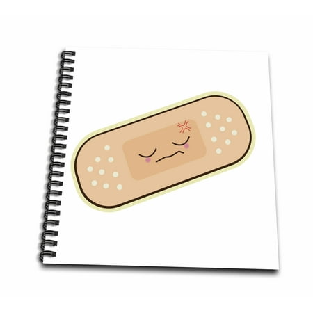 3dRose Cute Kawaii Boo Boo Bandaid Bandage Cartoon - Mini Notepad, 4 by 4-inch