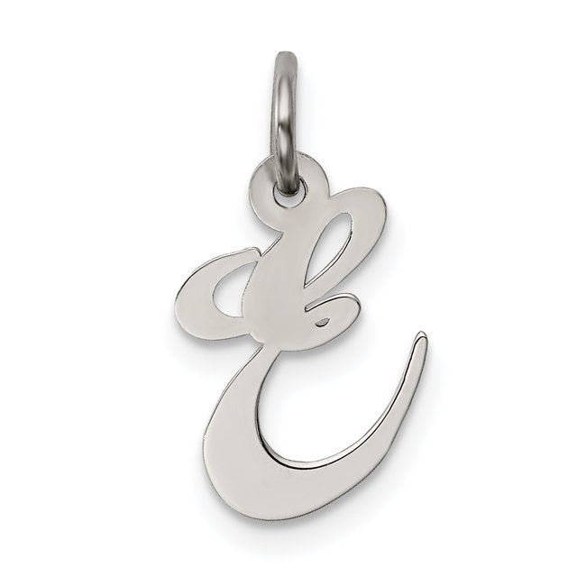 925 Sterling Silver Dainty Letter E Initial Name Monogram Necklace Charm Pendant