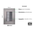 thumbnail image 2 of Placa Armada Inoxidable Con 3 Apagadores Escalera Un Modulo Igoto gris oscuro iGoto INOX, 2 of 3