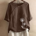 thumbnail image 2 of Birdeem Blouses pour Femmes T-Shirt Imprimé Manches Courtes Blouse Col Rond Hauts Décontractés, 2 of 12