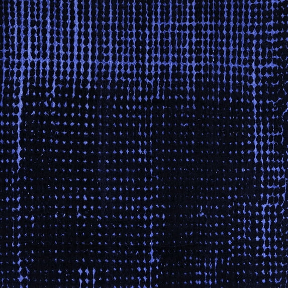 Ahgly Company Machine Washable Indoor Square Abstract Blue Modern Area Rugs, 4' Square