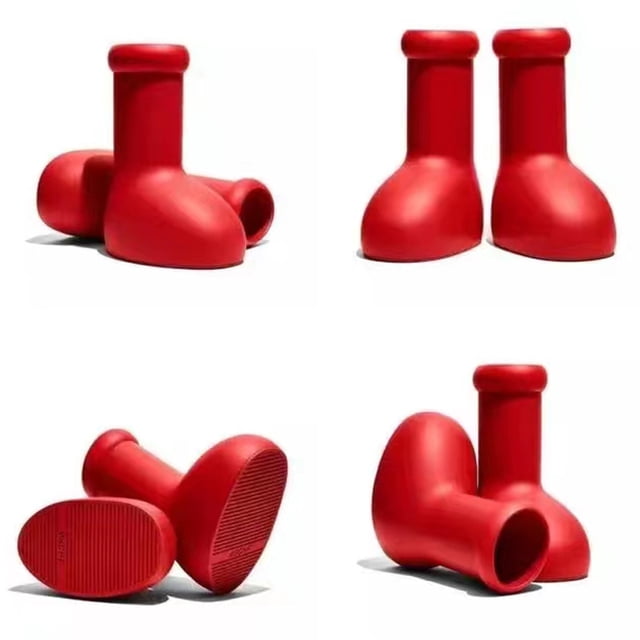 Grandes Botas Rojas Botas rojas grandes para mujer, botas de lluvia con punta redonda y antideslizante, botas femeninas de dibujos animados (11) Ndcxsfigh Para Estrenar