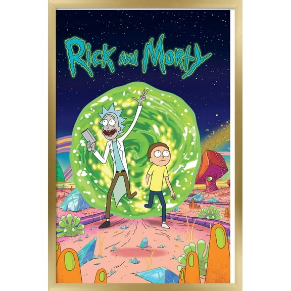 Rick And Morty - Cover Wall Poster, 22.375" x 34", Framed