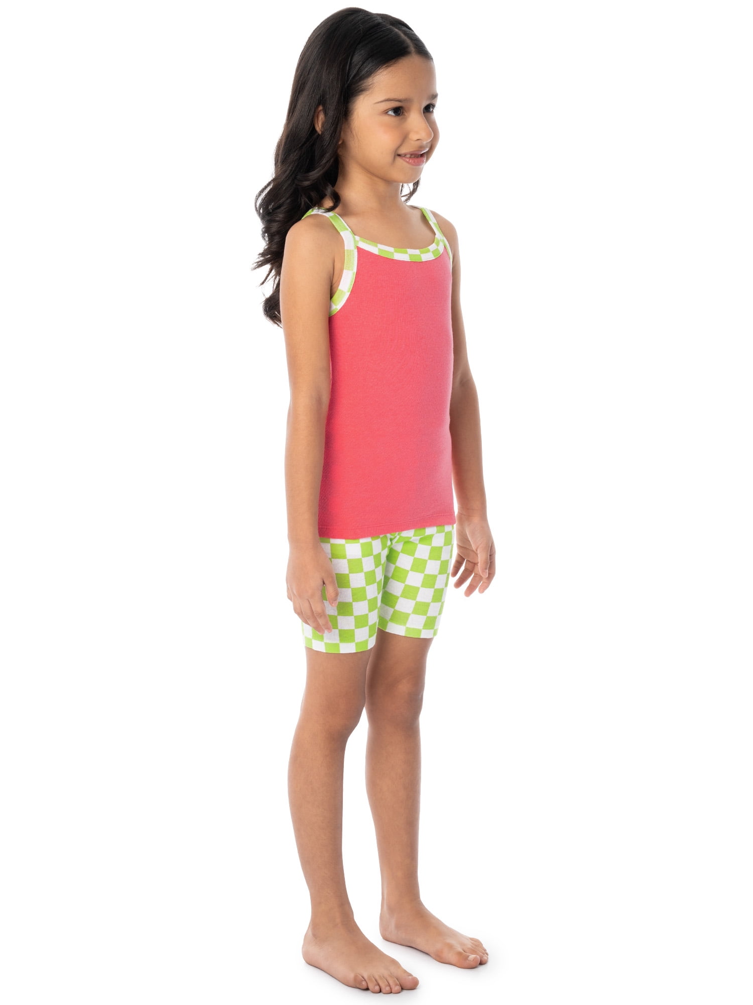 Fruit of the Loom Girl's Energize Snug Fit Pajama Sleep Sets, 4-Piece, Sizes 4-12