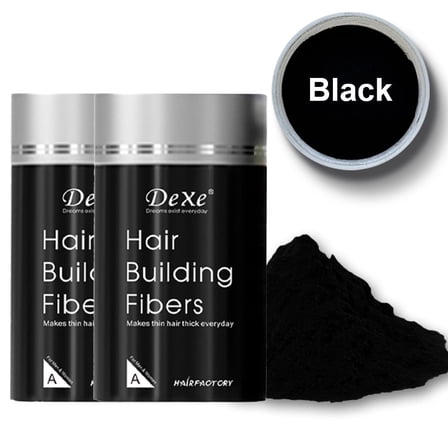 Hair Building Fibers Powder for Thinning Hair | Instant Fuller-Looking Hair | Natural-Looking Coverage | Suitable for Men & Women - Black