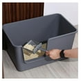 thumbnail image 6 of Vcansay 4-Pack Large Cat Litter Box with High Sides, High Sided Kitty Litter Pan, Gray, 6 of 7