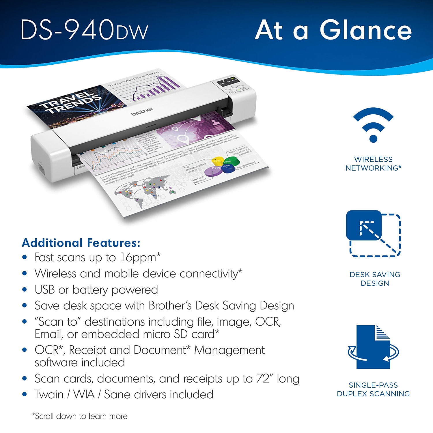 Brother DS-940DW Wireless Portable Document Scanner photo 2