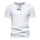 thumbnail image 2 of Playeras Elvqul para Hombre Algodón Casuales Manga Corta sin Estampado Blanco Cuello Redondo, 2 of 9