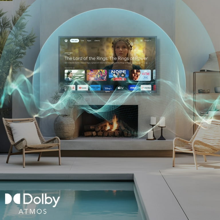 SYLVOX 55 inch 4K UHD Outdoor Smart TV, Google TV, Dolby