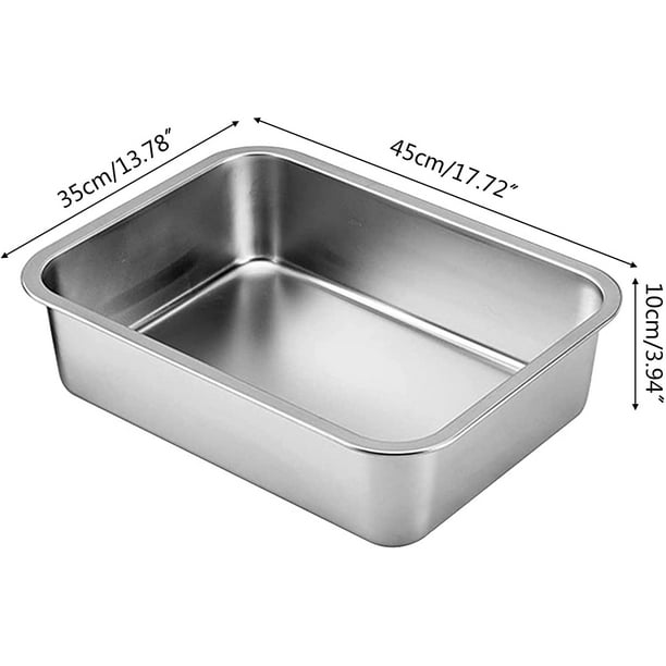 Stainless Steel Litter Box 14.2 17.8 Inch Metal Litter Pan Toilet