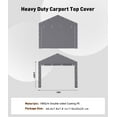 thumbnail image 2 of Lot de 2 Portes à Fermeture Éclair Robustes pour Abri d'Auto et Garage Extérieur, Bâche de Remplacement Imperméable et Résistante aux UV, Convient aux Abris 13x20–13x25 Pi, Portes Seulement, Jaune Blanc Gris, 2 of 6