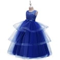 thumbnail image 4 of 4-14Y Girls Flower Dress Embroidery Cutout Back Pageant Prom Ball Gown, 4 of 7