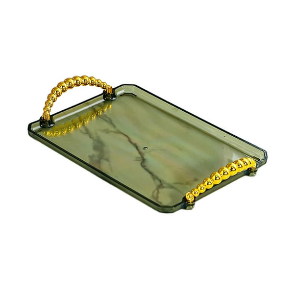 Fruit Plate Rectangle Breakfast Tray Dessert Tray Bathroom Vanity Tray for Room Green