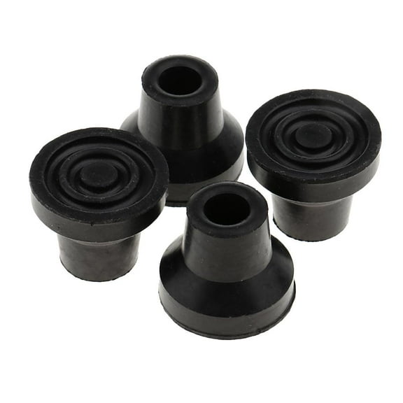 4Pcs Anti-skid Tip Protector Rubber Crutch Tips Grain Cane Pad Black