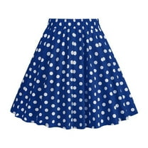 Kids Girls Polka Dot Print Vintage Children's Skirt Blue Size 5-6T