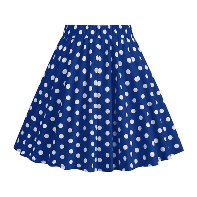 Ywoagh Jupes pour Filles Enfants à Pois Graphique Style Rétro pour Garçons et Tenue de Jeu Active Bleu