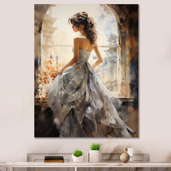 Designart "Stylish 1870S Victorian Portrait I" Fashion Wall Art Living Room