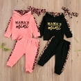 thumbnail image 4 of Douhoow Baby Girl Long-sleeved Letter Hooded Sweatshirt Leopard Stitching Pants 2Pcs Spring Clothes, 4 of 9