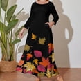 thumbnail image 3 of AUTUMN LEAVES Long Sleeved Dress women's clothing summer novelties ladies dresses for women Dance dresses dress, 3 of 6